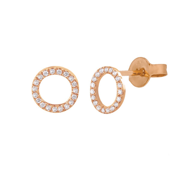 Ohrstecker Circle mit Diamanten, 18 Karat Rosegold