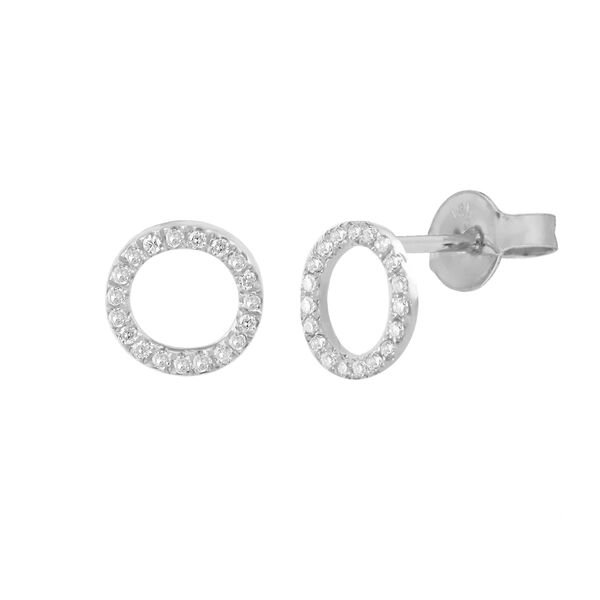 Ohrstecker Circle mit Diamanten, 18 Karat Weigold