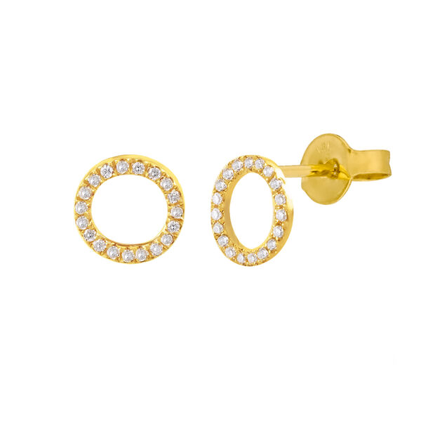 Ohrstecker Circle mit Diamanten, 18 Karat Gelbgold