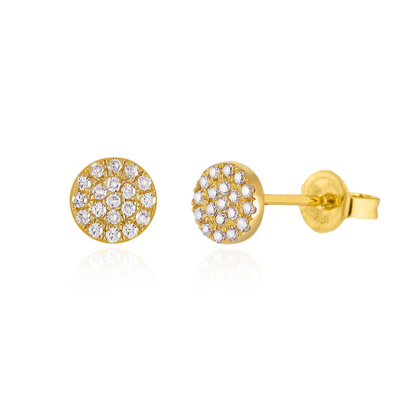 Ohrstecker Pav mit Diamanten, 18 Karat Gelbgold
