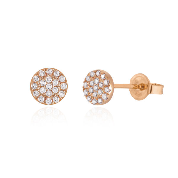 Ohrstecker Pav mit Diamanten, 18 Karat Rosegold