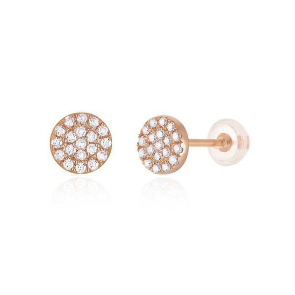 Ohrstecker Pav� mit Diamanten, 18 Karat Rosegold