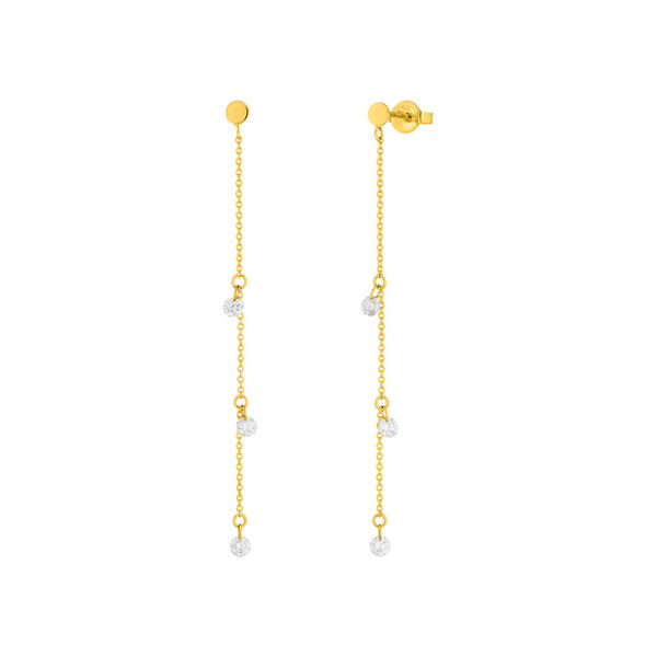 Ohrringe Pure Chain mit Diamanten, 18 K Gelbgold