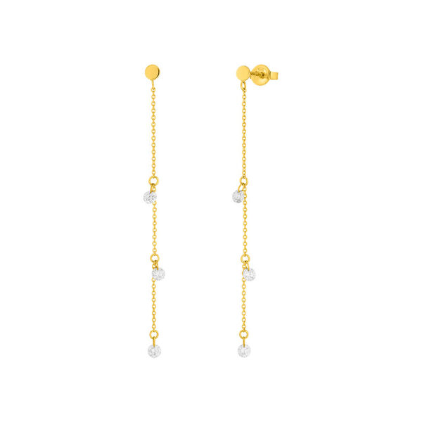 Ohrringe PURE Chain mit Diamanten, 18 Karat Gelbgold
