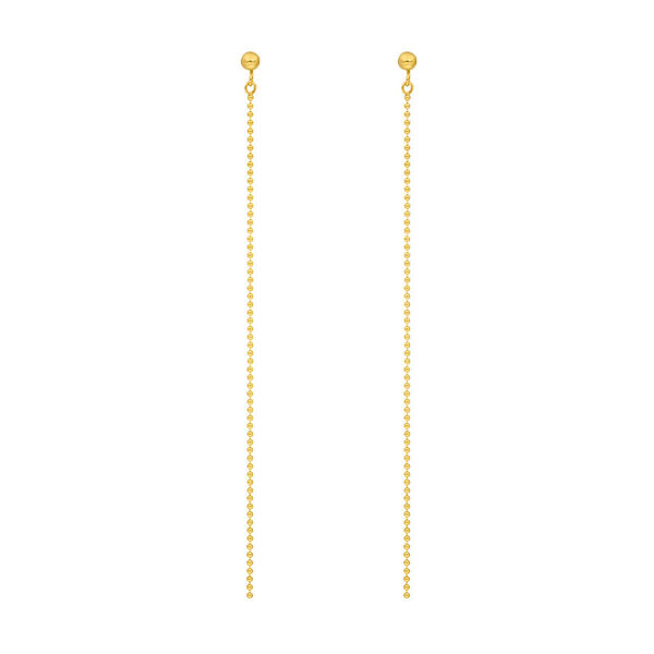 Ohrringe Ball Chain, 14 Karat Gelbgold