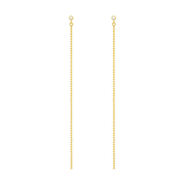 Ohrstecker MY FIRST DIAMOND, ball chain, 14 Karat Gelbgold