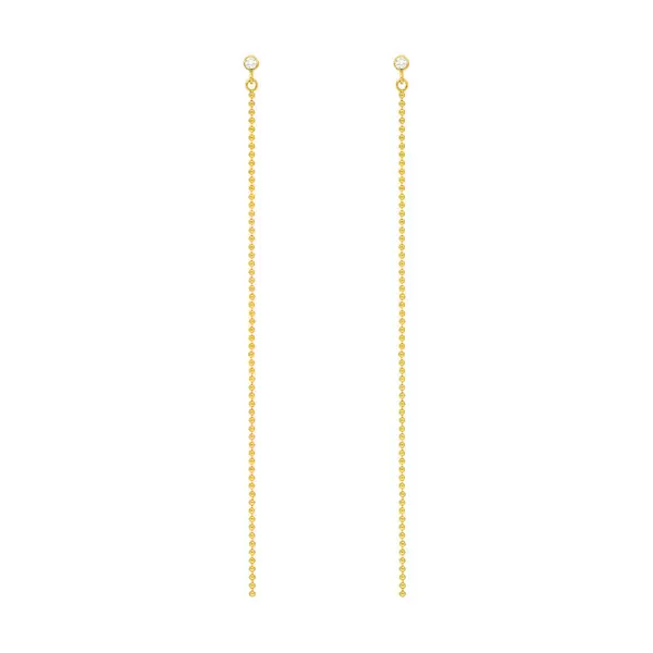 Leaf Jewelry Ohrstecker "my first diamond", ball chain, 14 K Gelbgold