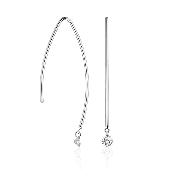 Creole Pure M Diamant, 18 Karat Weigold