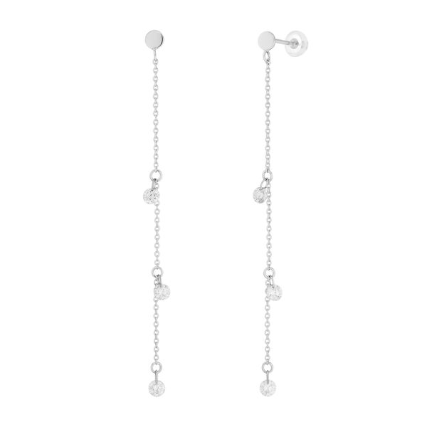 Ohrringe PURE Chain mit Diamanten, 18 Karat Wei�gold