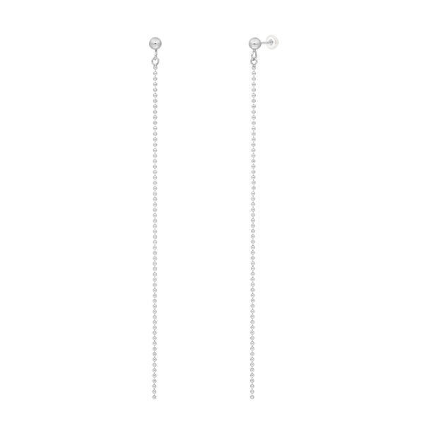 Ohrringe Ball Chain, 14 Karat Wei�gold