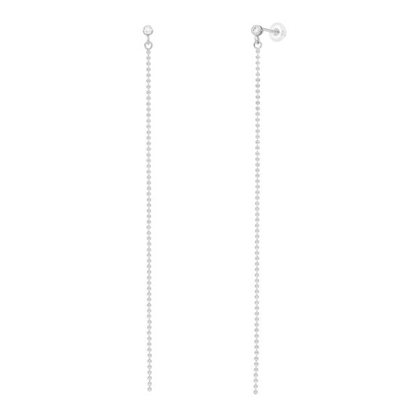 Ohrstecker MY FIRST DIAMOND, ball chain, 14 Karat Wei�gold