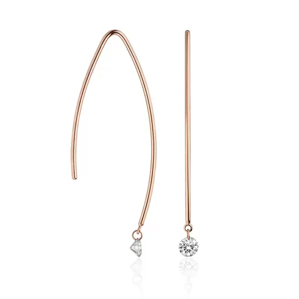 Leaf Jewelry Creole Pure M Diamant 18 K Roségold