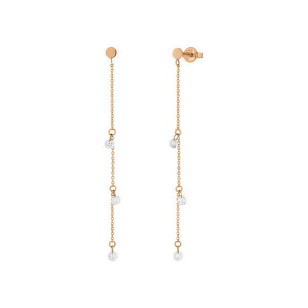 Ohrringe PURE Chain mit Diamanten, 18 Karat Rosegold