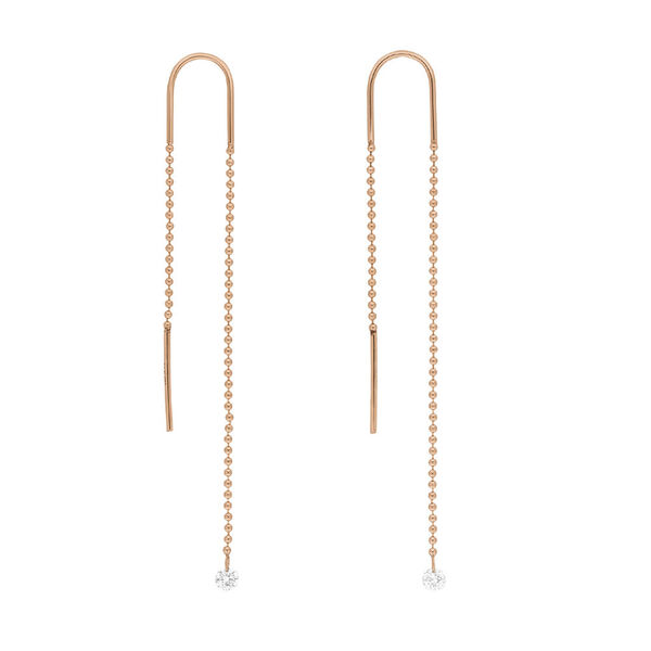 Ohrringe Pure Ball Chain, 14 K Rosegold