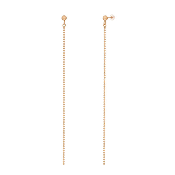 Ohrringe Ball Chain, 14 Karat Rosegold