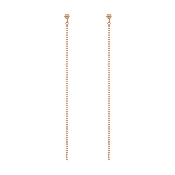 Ohrringe Ball Chain, 14 K Rosegold