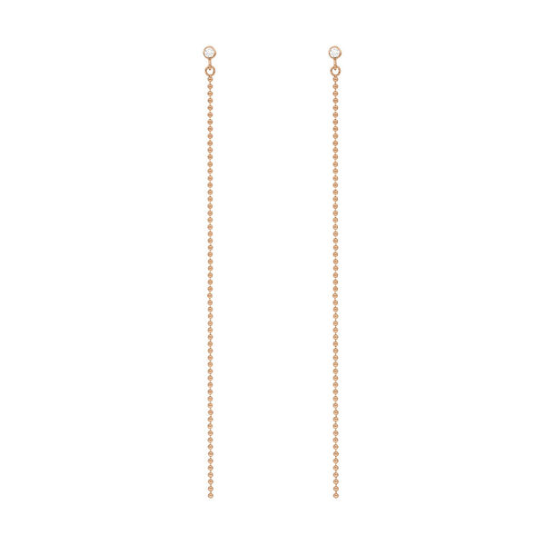 Ohrstecker my first diamond, ball chain, 14 K Rosegold