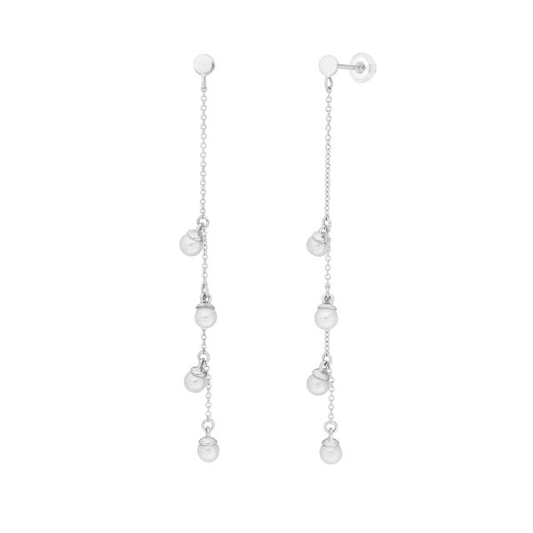 Ohrringe Perle Kette, 14 Karat Wei�gold