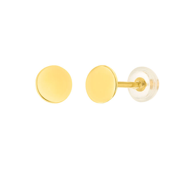 Ohrstecker Disc 5 mm, 14 Karat Gelbgold