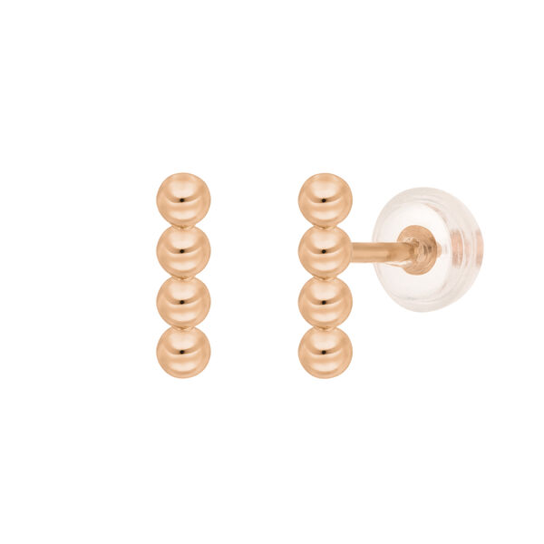 Ohrstecker 4 Kugel, 14 Karat Rosegold