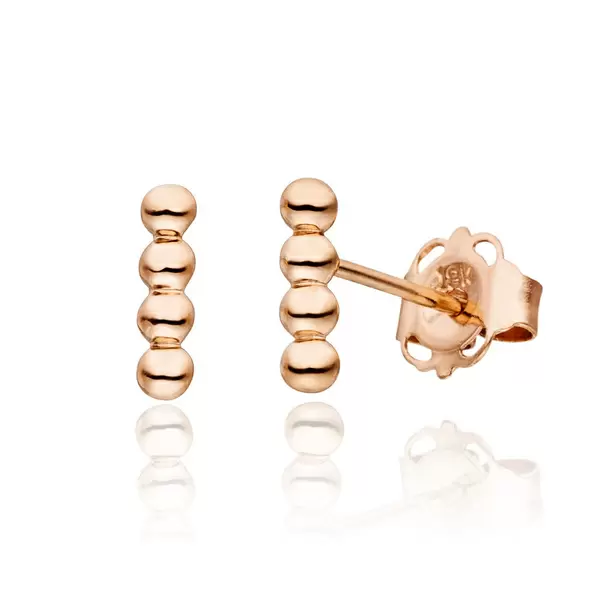 Leaf Jewelry Ohrstecker 4 Kugel, 14K Rosegold