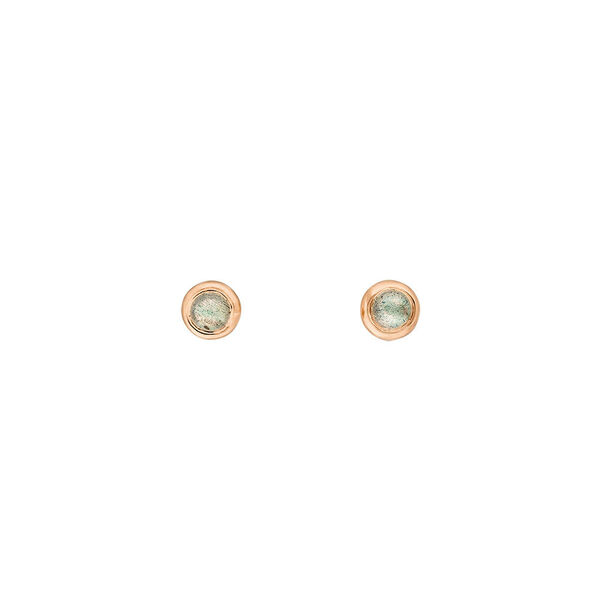 Ohrstecker Pure Labradorit, 3mm, 18 K Rosegold vergoldet