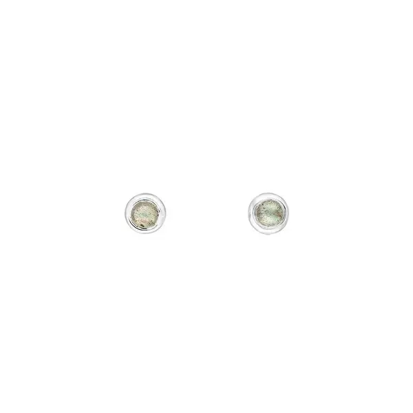 Leaf Jewelry Ohrstecker Pure Labradorit, 3mm, 925 Sterlingsilber