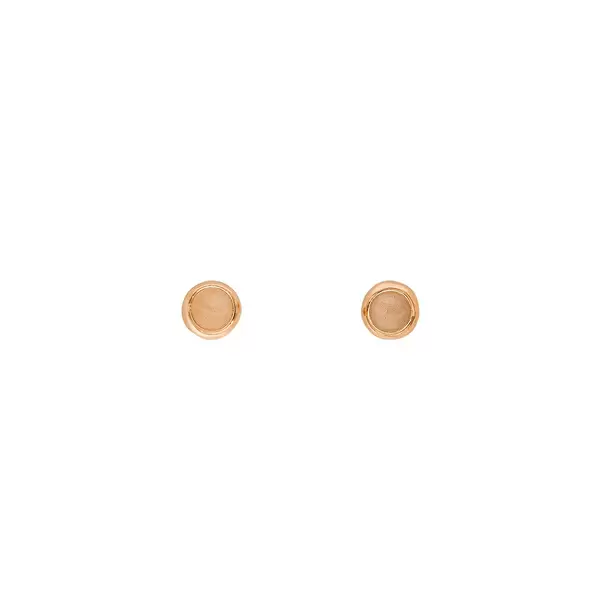 Leaf Jewelry Ohrstecker Pure Peach Mondstein, 3mm, 18 K Rosegold vergoldet