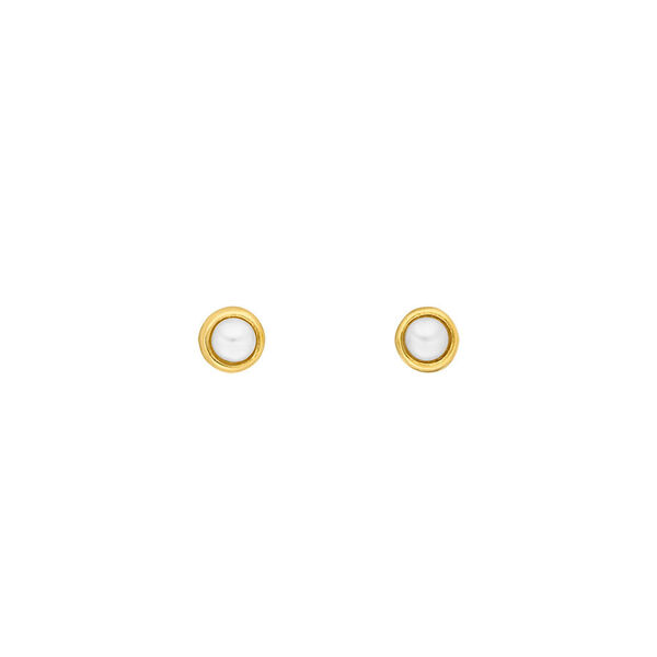 Ohrstecker Pure Perle, 3mm, 18 K Gelbgold vergoldet