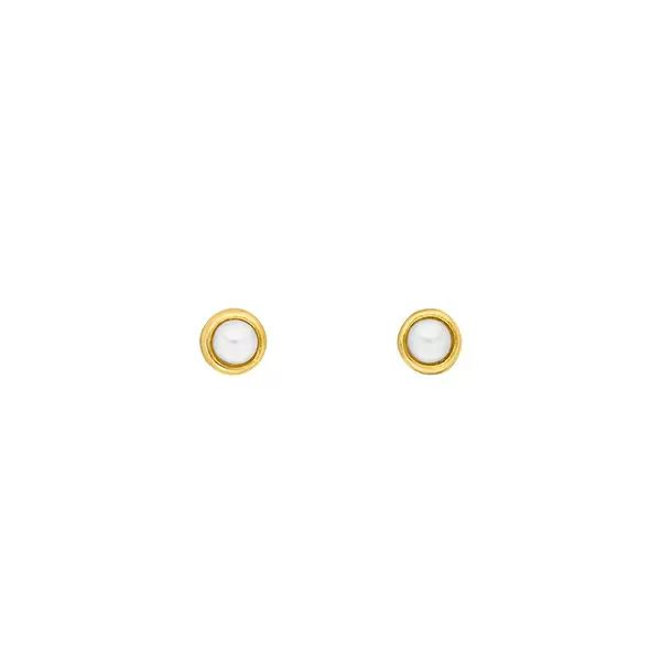 Leaf Jewelry Ohrstecker Pure Perle, 3mm, 18 K Gelbgold vergoldet