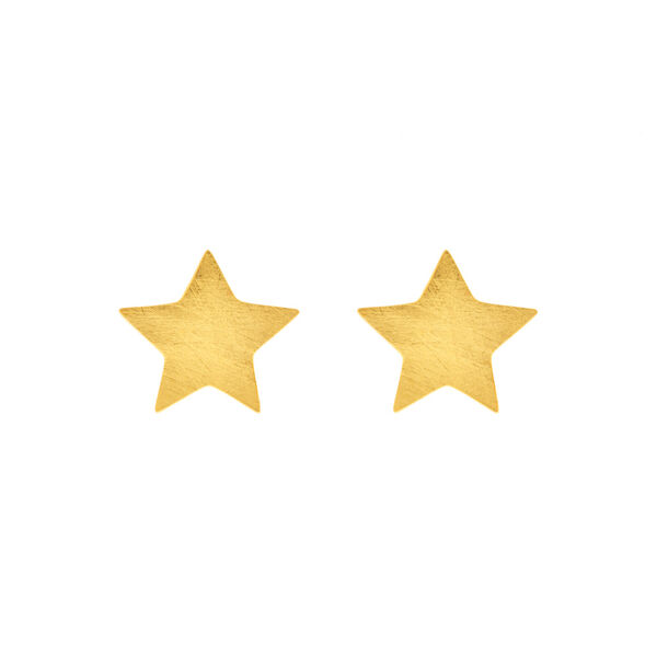 Ohrstecker Star-Disc, matt,  18 K Gelbgold vergoldet
