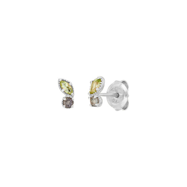 Ohrstecker Two Gems, Peridot, 925 Sterlingsilber