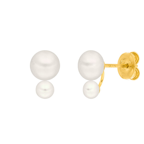 Ohrstecker Two Pearls, 18 Karat Gelbgold vergoldet