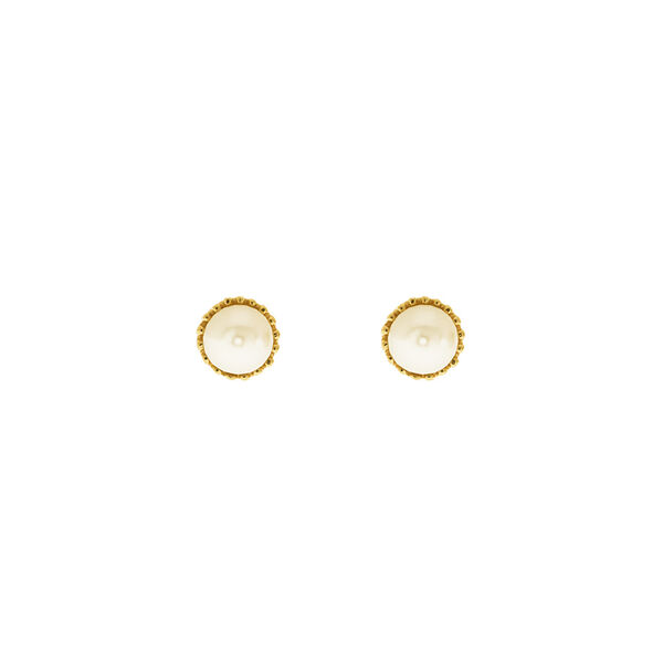 Ohrstecker mit Perle, 18 K Gelbgold vergoldet