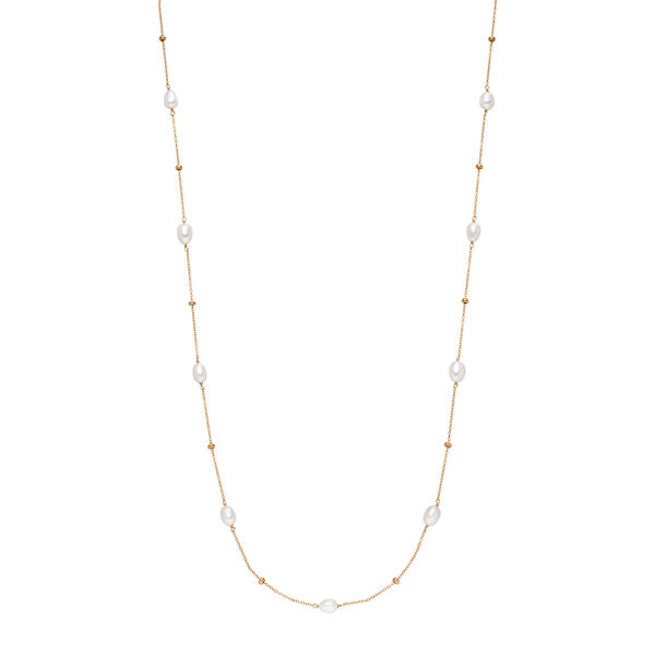 Halskette Perlen Basic, 18 Karat Rosegold vergoldet Bild 2