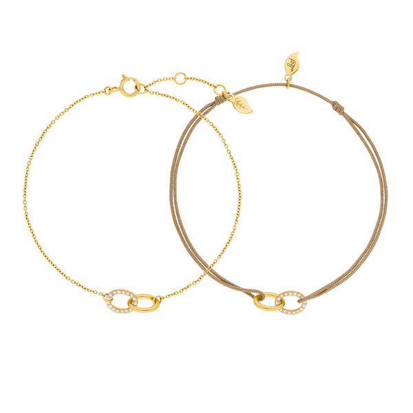 Armband Set mit Diamanten, ETERNAL TOUCH, 14 Karat Gelbgold Bild 3