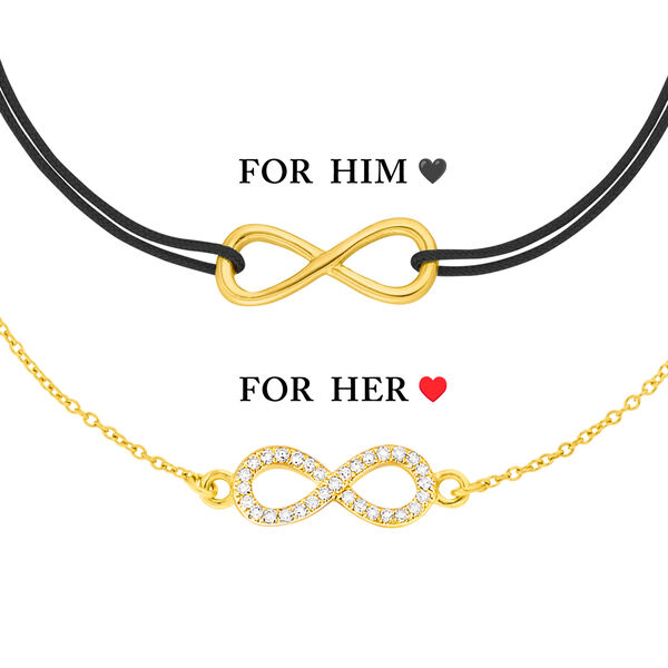 Partner Armb�nder, INFINITY, Diamanten, 14 & 18 Karat Gelbgold