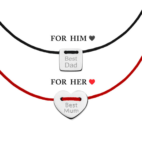 Partner Armbnder, MUM + DAD, 14 Karat Weigold