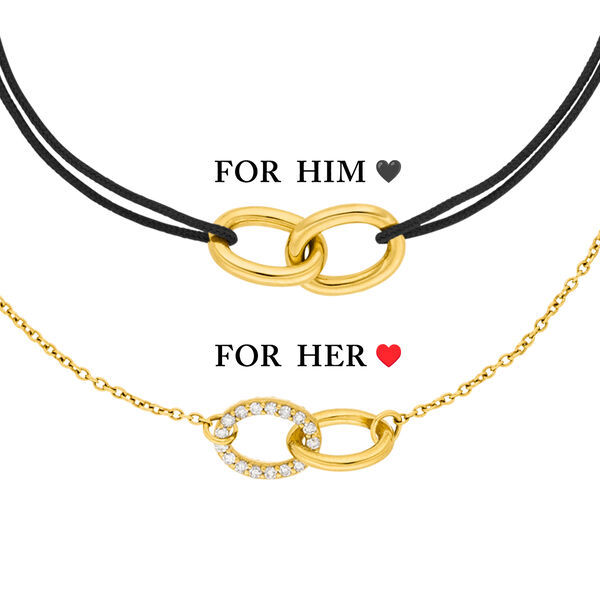 Partner Armband Set, ETERNAL TOUCH, 14 Karat Gelbgold