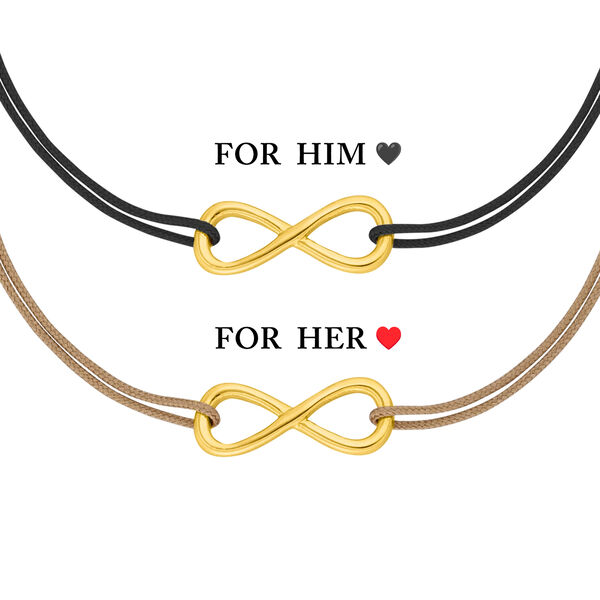 Partner Armband Set, INFINITY, 14 Karat Gelbgold