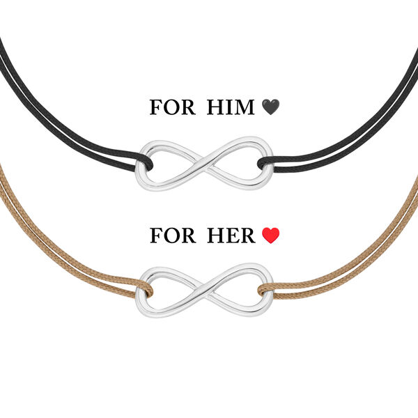 Partner Armband Set, INFINITY, 14 Karat Wei�gold