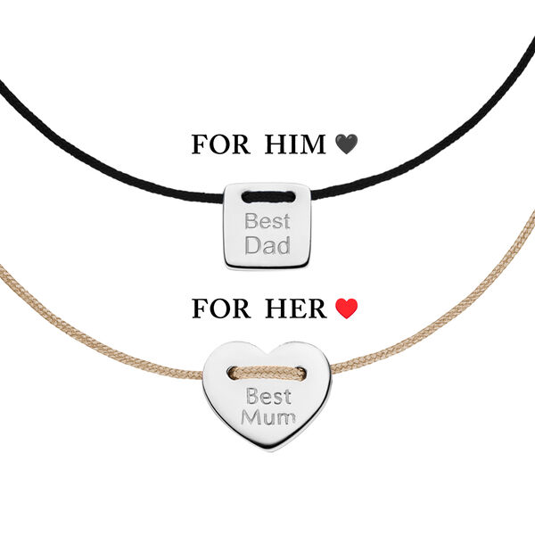 Partner Armband Set, MUM + DAD, 14 Karat Wei�gold