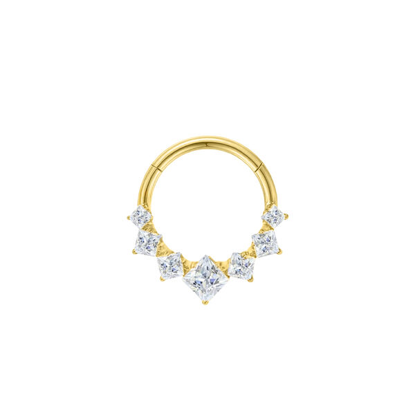 Piercing Daith Ring mit Zirkonia, vergoldetes Titan