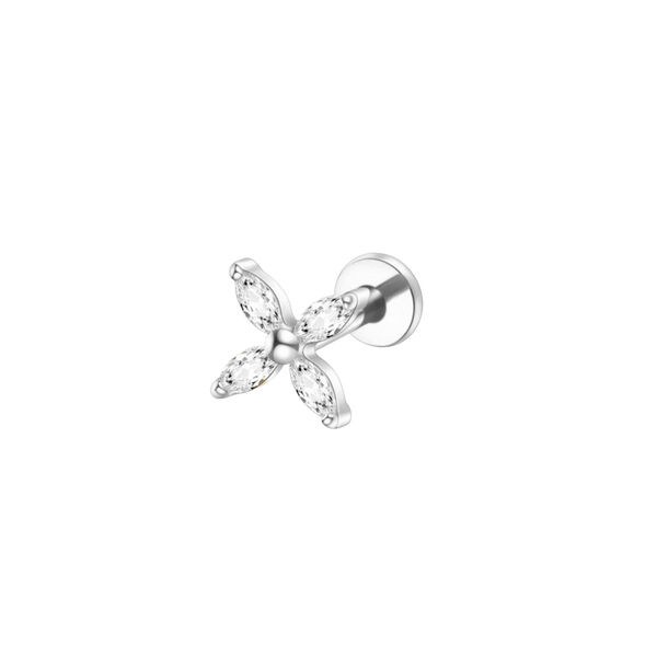 Piercing Flower mit Zirkonia, Titan