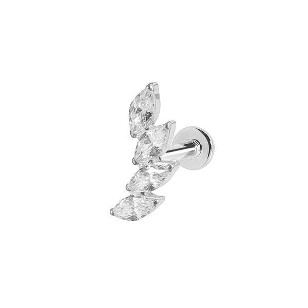Piercing Small Crown mit Zirkonia, Titan