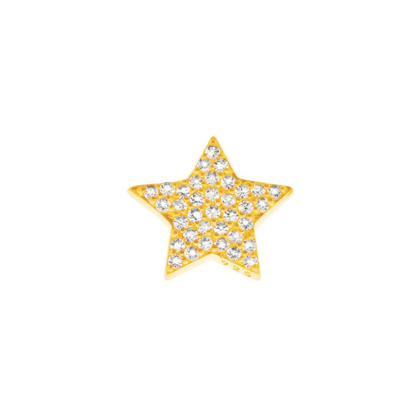 Pin Stern mit Zirkonia, 18 K Gelbgold vergoldet