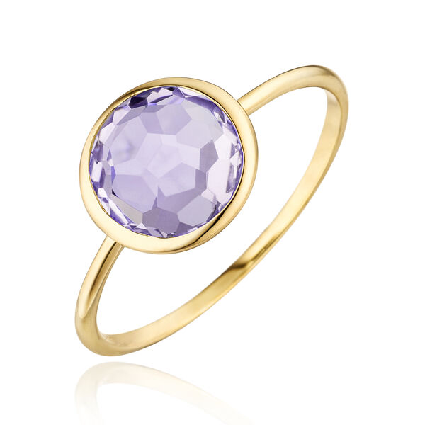 Ring Amethyst, 14 Karat Gelbgold