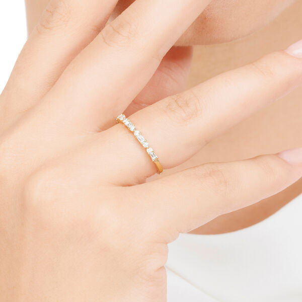 Ring mit Baguette Diamanten, 14 Karat Gelbgold Bild 2