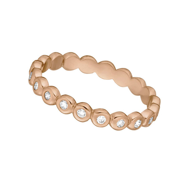 Ring Balls mit Zirkonia, 18 K Rosegold vergoldet