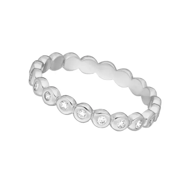 Leaf Jewelry Ring Balls mit Zirkonia, 925 Sterlingsilber